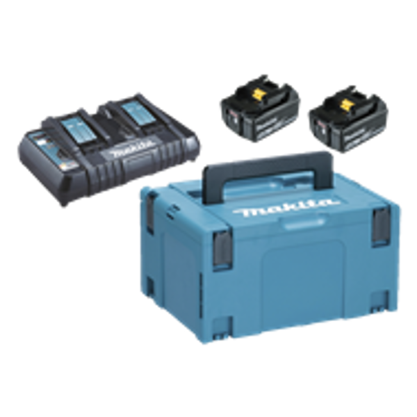 Billede af Batteripakke 2x18V 5amp m/dobbelt lader